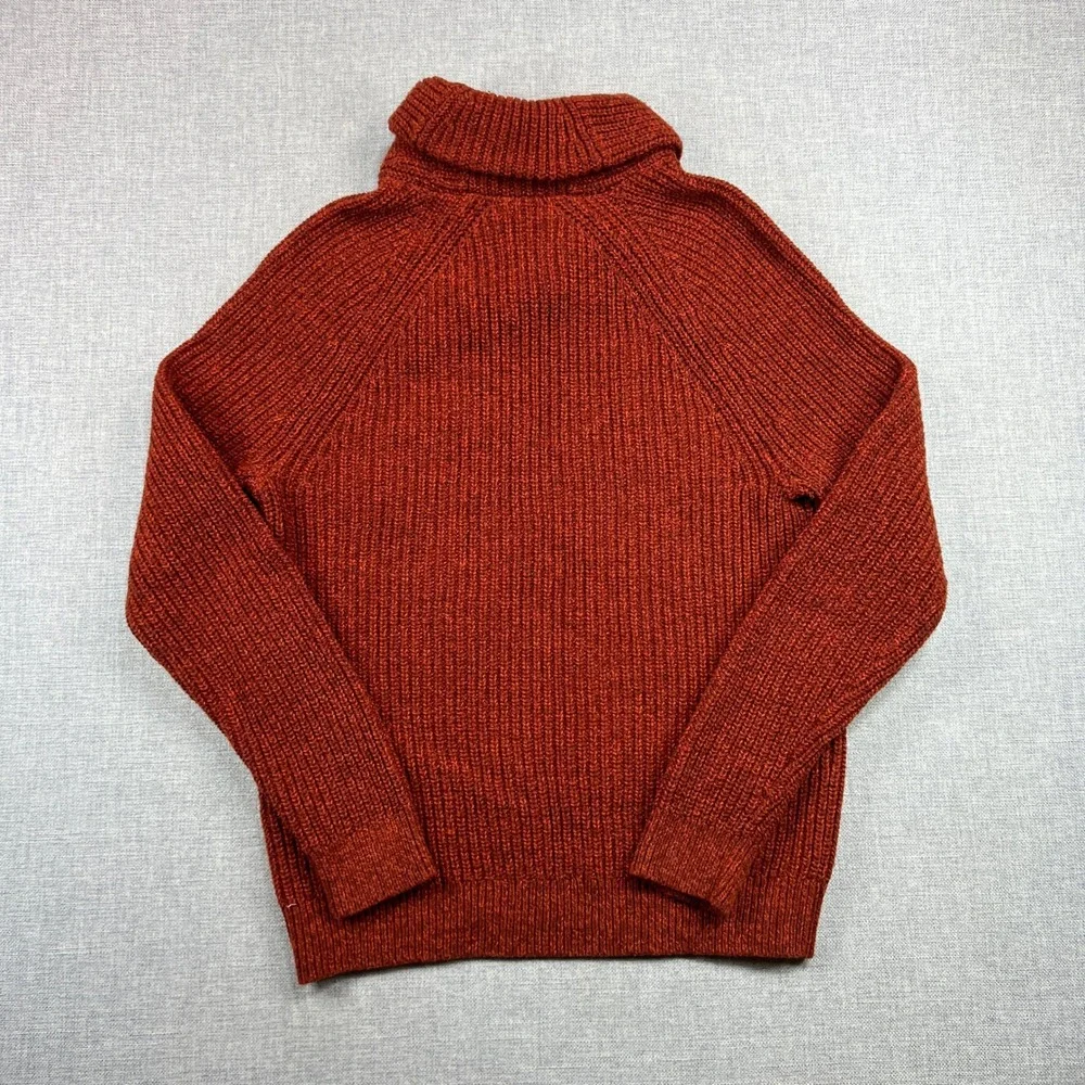 Banana‎ Republic Shawl Collar Sweater Mens M Rust Marled Knit Pullover Academia